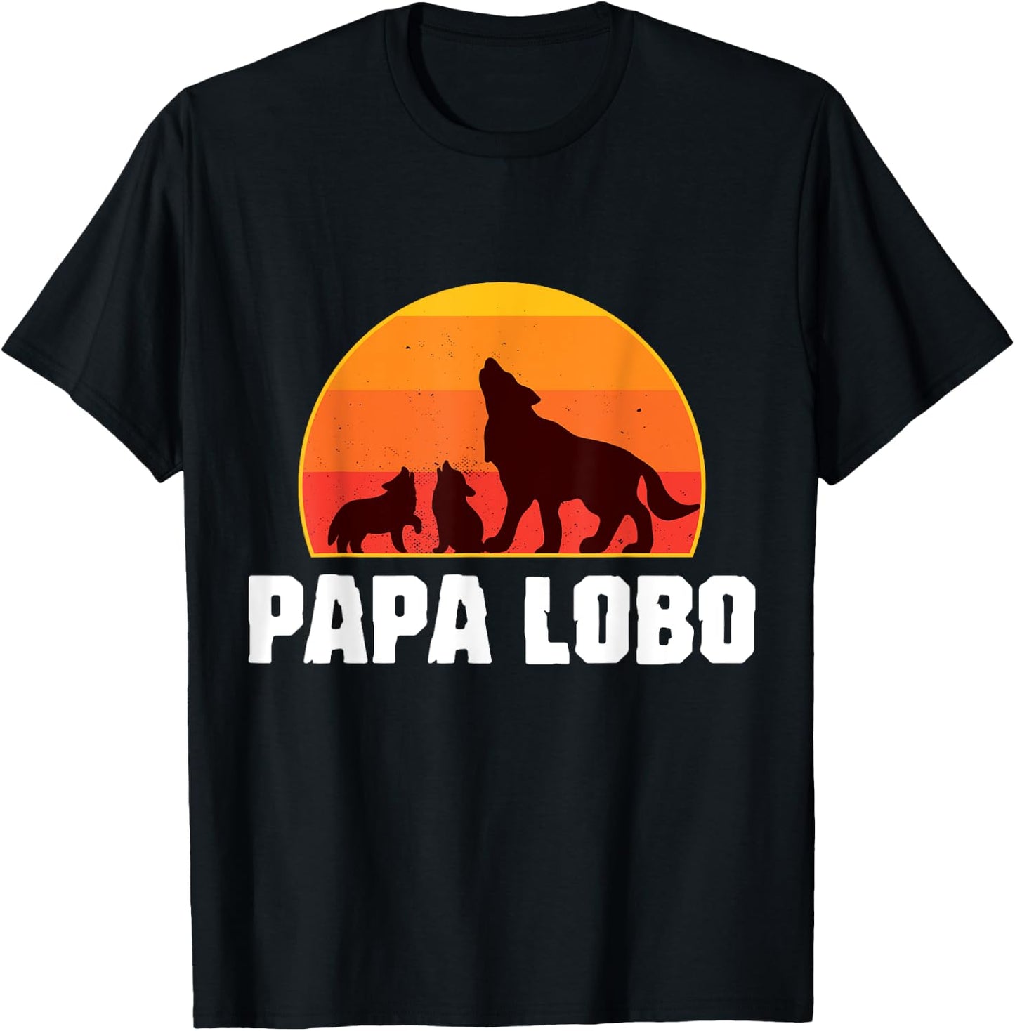 Spanish Wolf Dad - Papa Lobo - Father of Twins T-Shirt - T-Shirt | Black