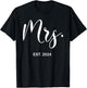 Mrs. Est. 2024 Just Married Wedding Wife Mr & Mrs Women T-Shirt - T-Shirt | Black