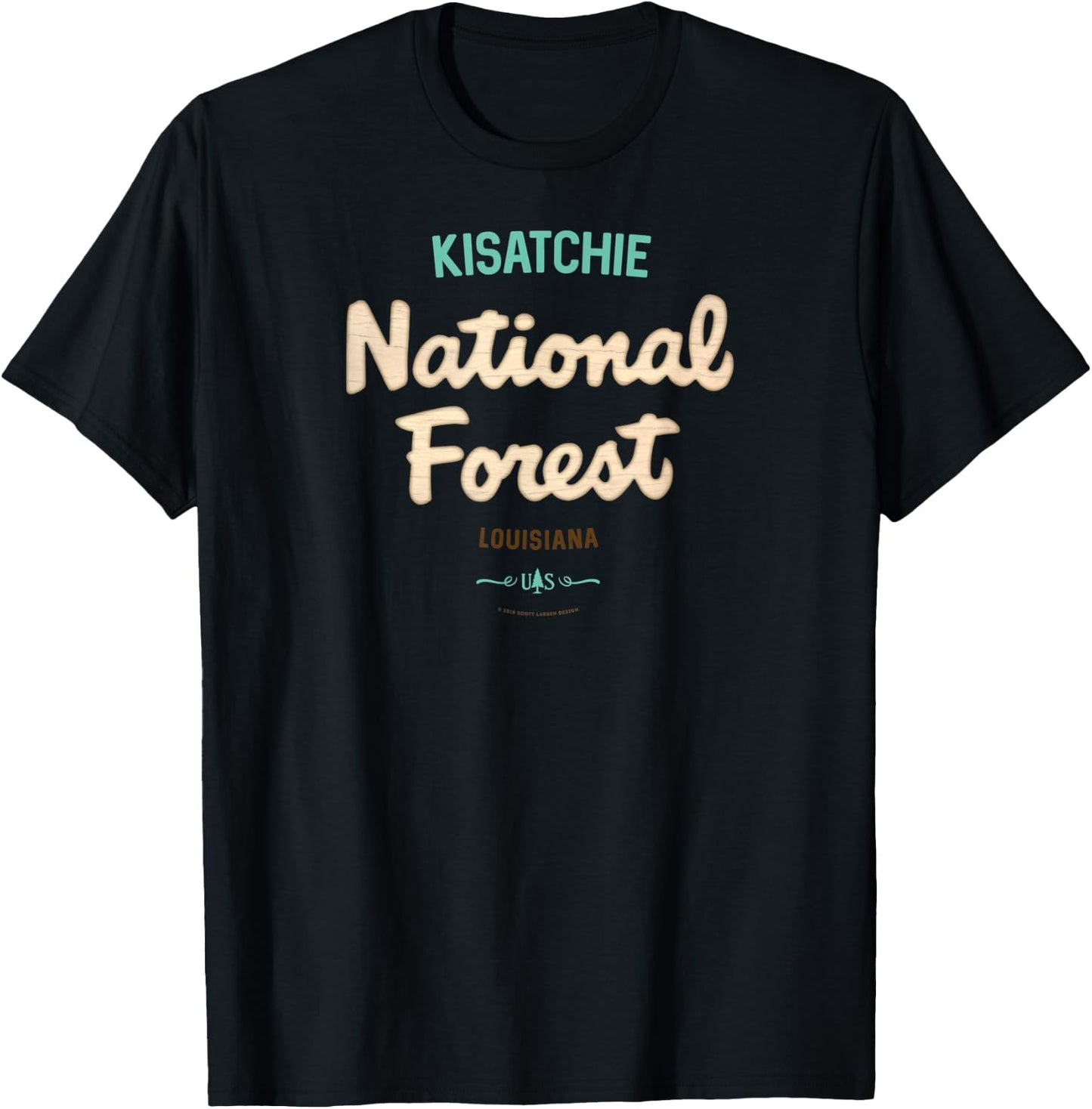 Kisatchie National Forest Louisiana USFS Script Logo T-Shirt - T-Shirt | Black
