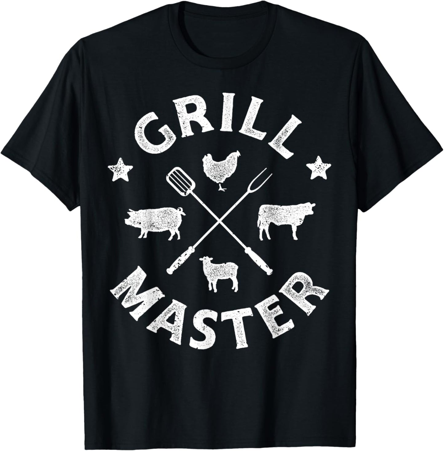 Grill Master Funny Pork BBQ Barbecue Grillmaster Men Women T-Shirt - T-Shirt | Black