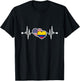 USA Heart Columbia Heartbeat Flag T-Shirt - T-Shirt | Black