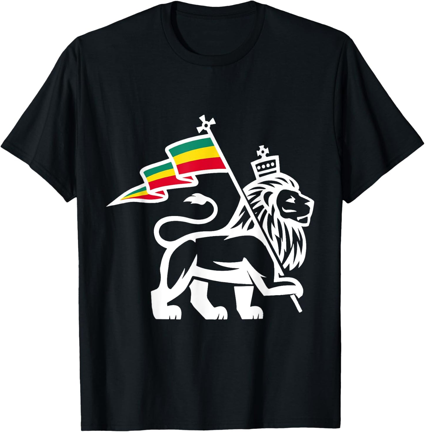 Lion of Judah Judah Rasta Rastafari Reggae T-Shirt - T-Shirt | Black