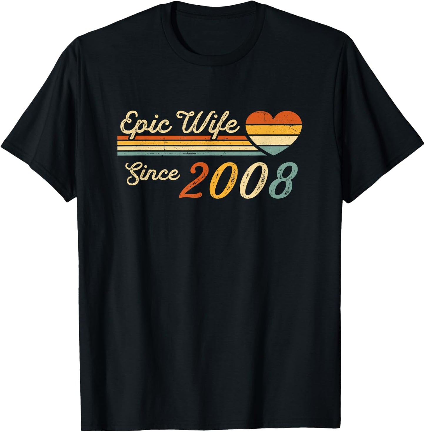 17th wedding anniversary 17 years - Epic Wife Since 2008 T-Shirt - T-Shirt | Black
