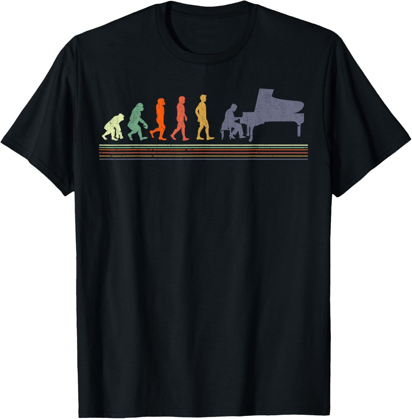 Evolution Of A Piano Player- Pianist T-Shirt - T-Shirt | Black