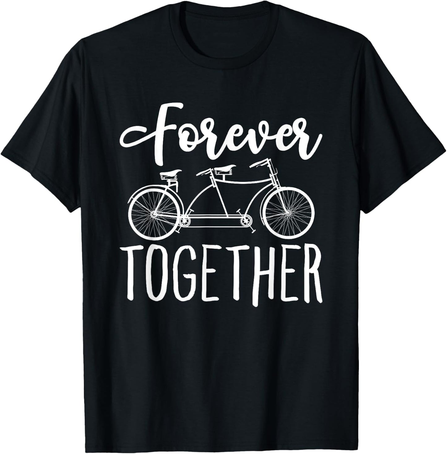 Couples Tandem Bike Matching Bicycle Tandem Bicycle Couple T-Shirt - T-Shirt | Black