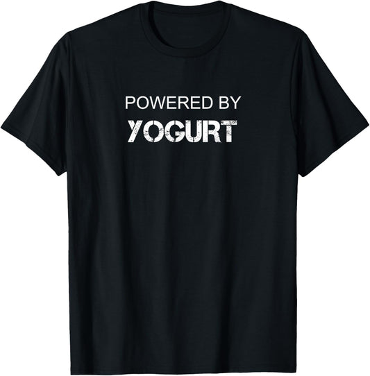 Yogurt Lover - Powered By Yogurt T-Shirt - T-Shirt | Black