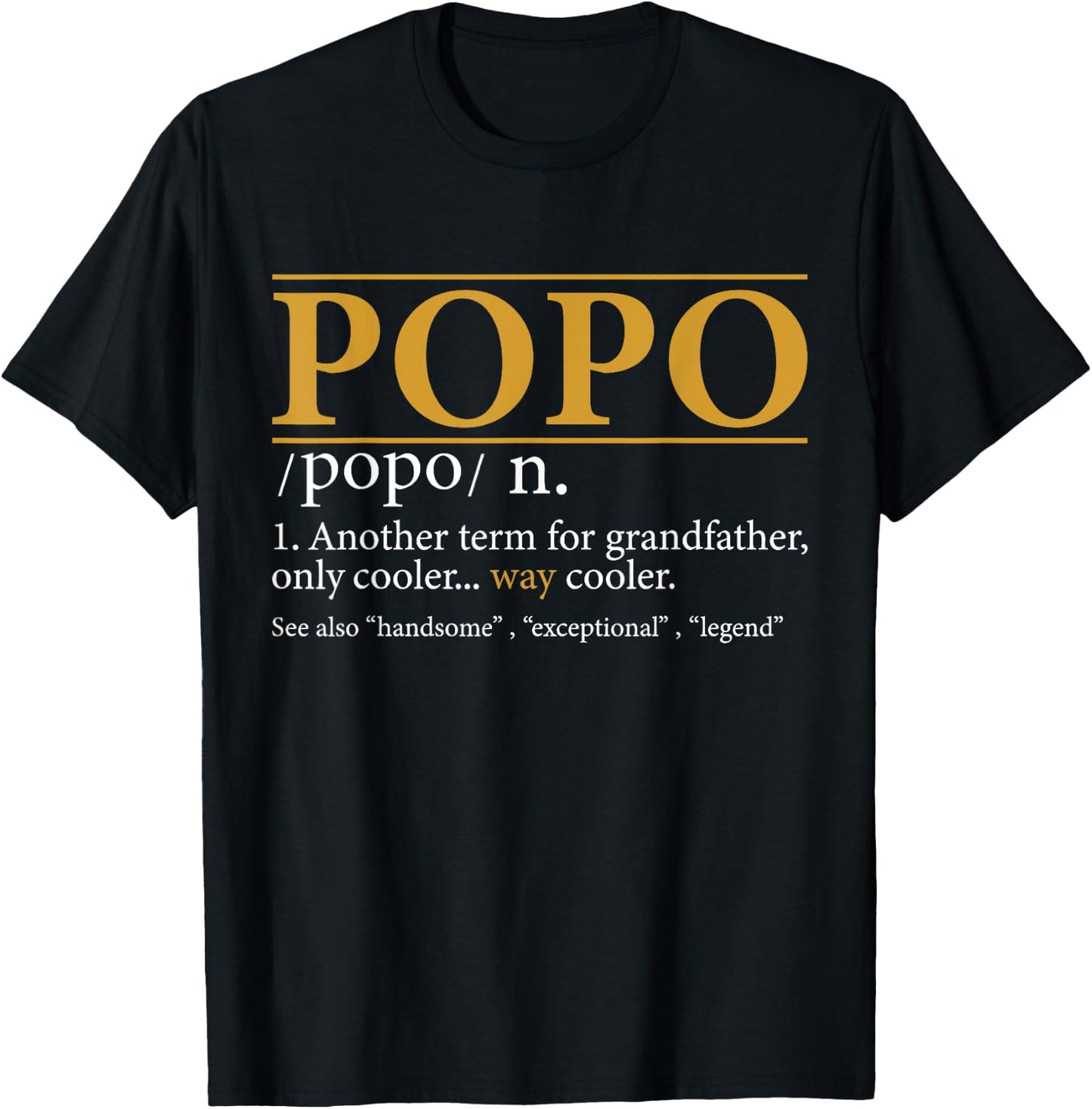 Funny POPO definition Fathers day gift Grandpa gift T-Shirt - T-Shirt | Black