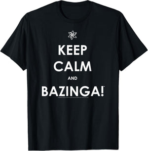 The Big Bang Theory Keep Calm and Bazinga TV Show T-Shirt - T-Shirt | Black