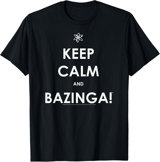 The Big Bang Theory Keep Calm and Bazinga TV Show T-Shirt - T-Shirt | Black