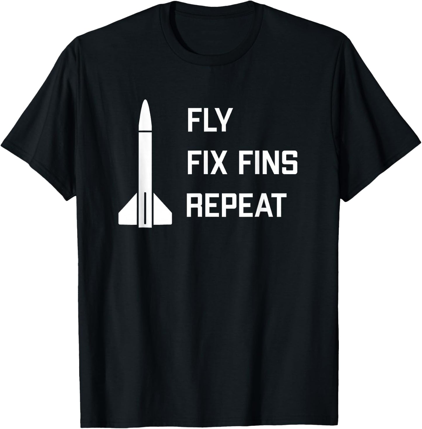 Model Rocket Funny Launch and Crash T-Shirt - T-Shirt | Black