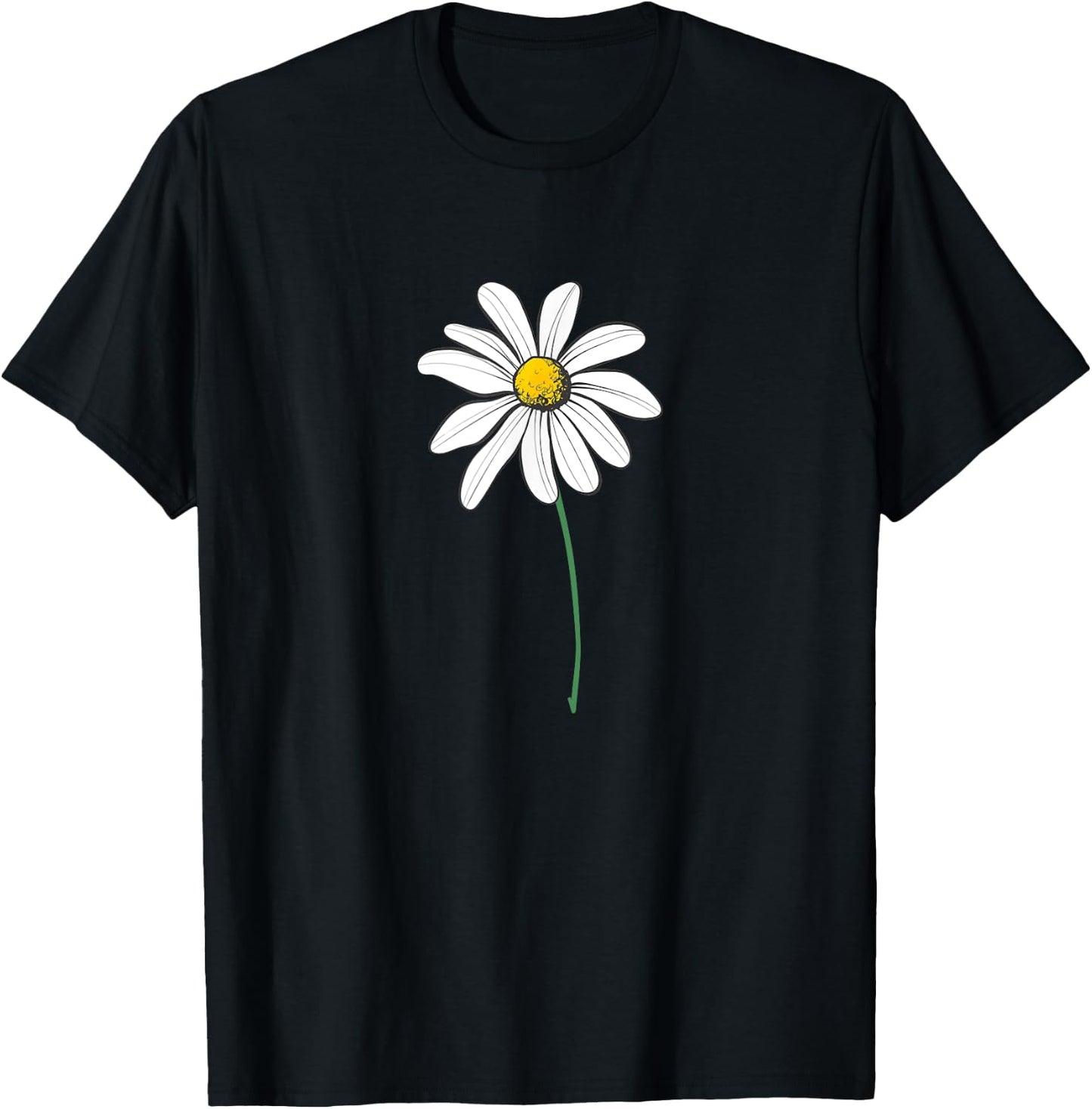 Daisy Pretty Flower Hippy Graphic T-Shirt - T-Shirt | Black