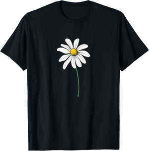 Daisy Pretty Flower Hippy Graphic T-Shirt - T-Shirt | Black