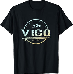 Vigo España - Retro Vigo Spain Vintage Surf T-Shirt - T-Shirt | Black