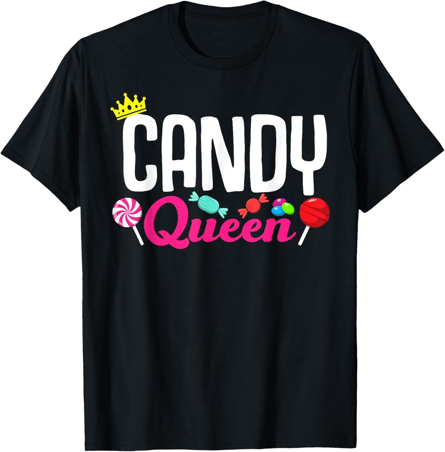Funny Candy Lover Design Lollipop Women Girls Kids Sweets T-Shirt - T-Shirt | Black