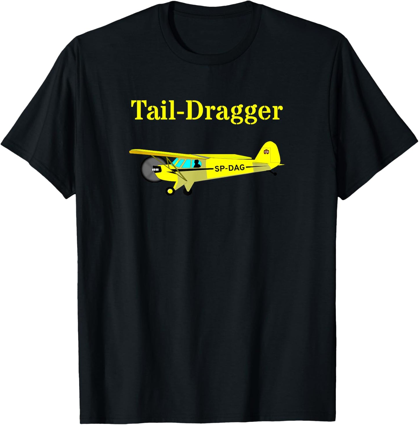 Tail Dragger Airplane T-Shirt - T-Shirt | Black