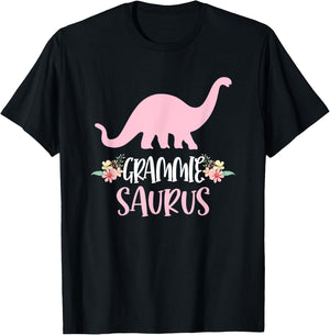 Grammie Saurus Grandma Mother's Day Thanksgiving Christmas T-Shirt - T-Shirt | Black