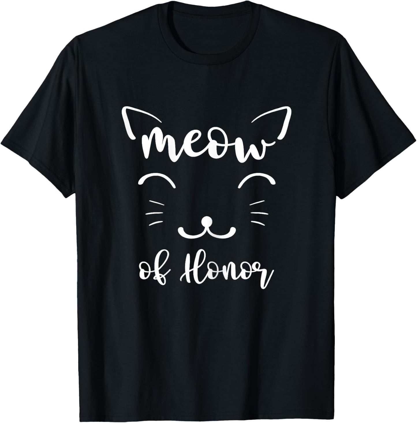 Meow of Honor Funny Cat Lovers Wedding Matching Outfits T-Shirt - T-Shirt | Black