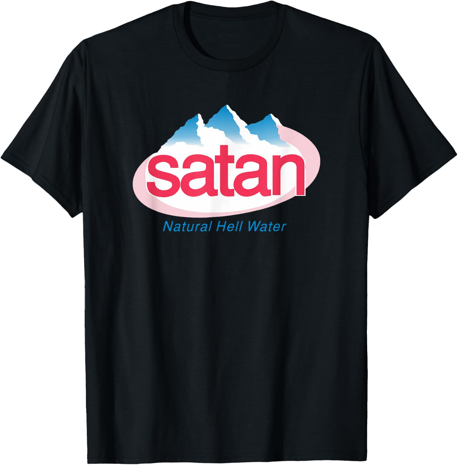 Vintage Funny Satan Water Natural Hell Water Aesthetic T-Shirt - T-Shirt | Black