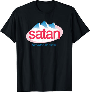 Vintage Funny Satan Water Natural Hell Water Aesthetic T-Shirt - T-Shirt | Black