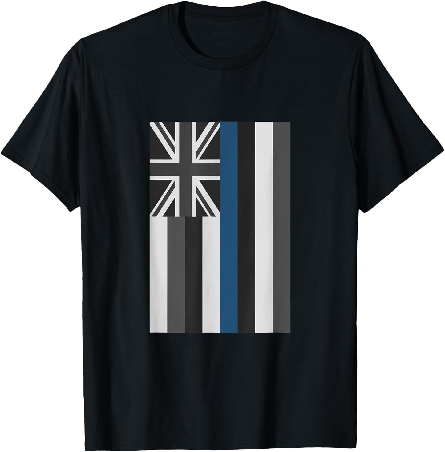 Thin Blue Line Hawaii Police Hawaiian Flag Police Gift T-Shirt - T-Shirt | Black