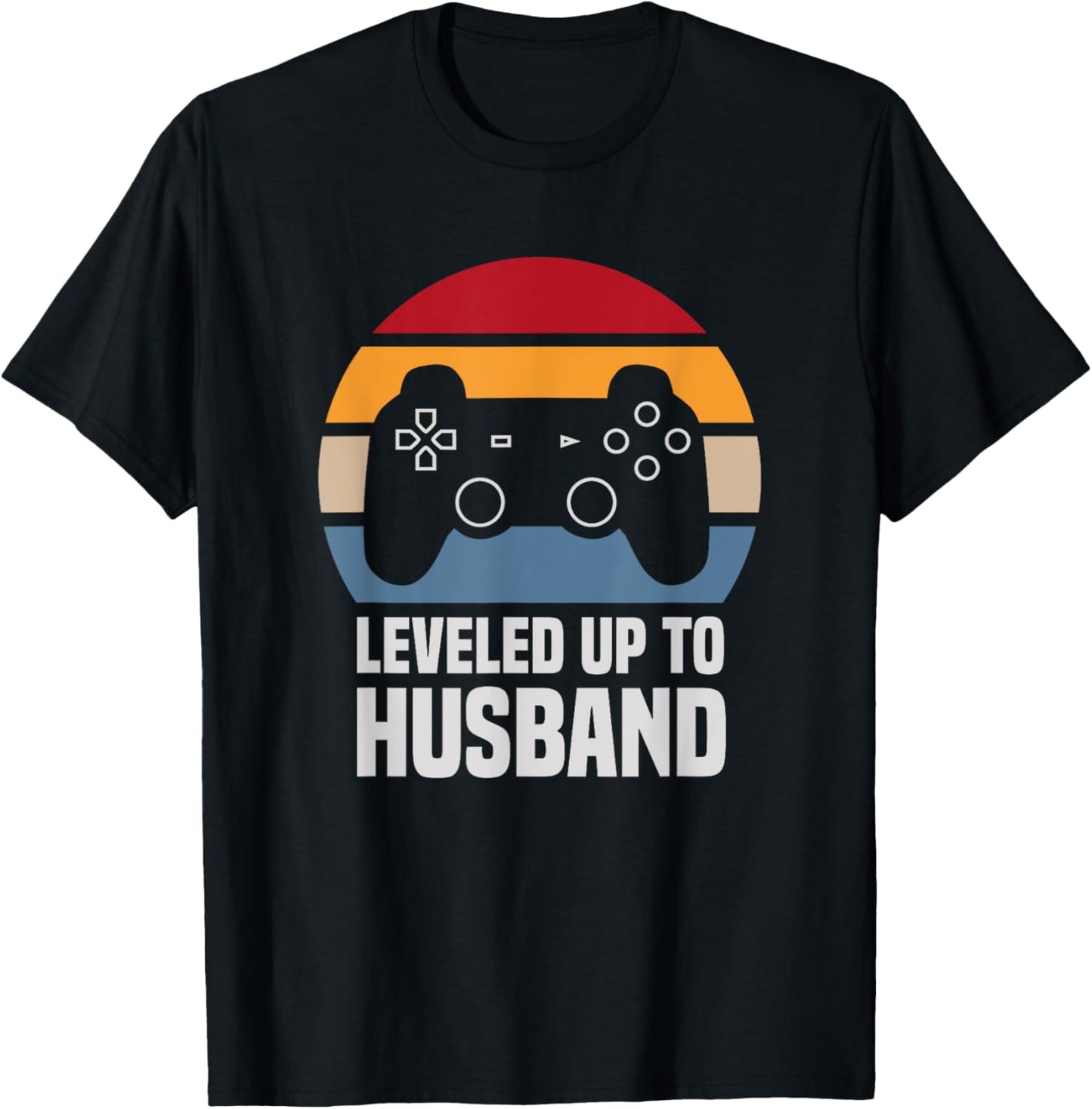 Leveled Up To Husband Gifts Newly Married Couple T-Shirt - T-Shirt | Black