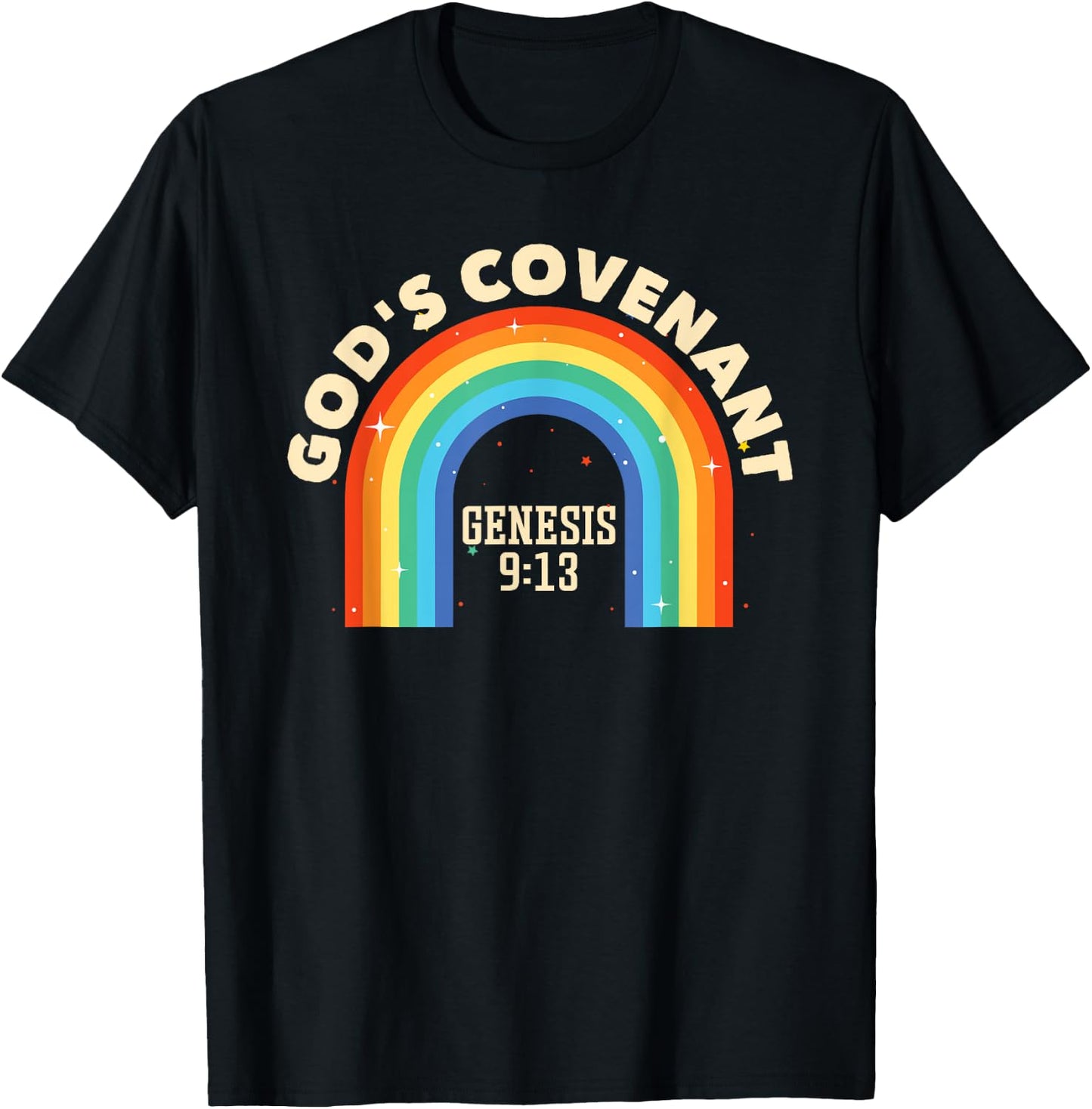 Rainbow God's Covenant Genesis 9:13 Bible Christian Lover T-Shirt - T-Shirt | Black