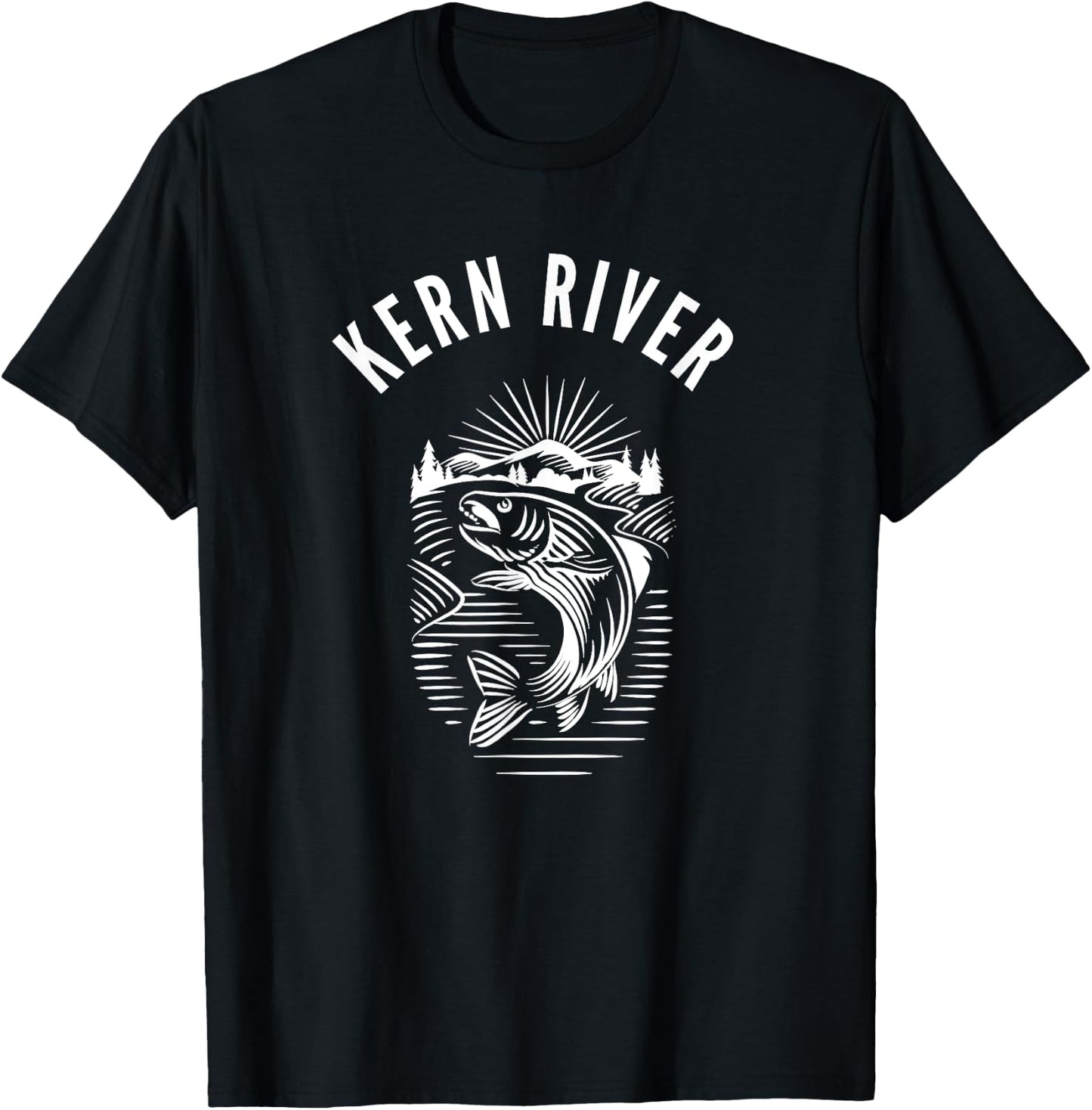 Kern River California fishing fly fishing retro T-Shirt - T-Shirt | Black