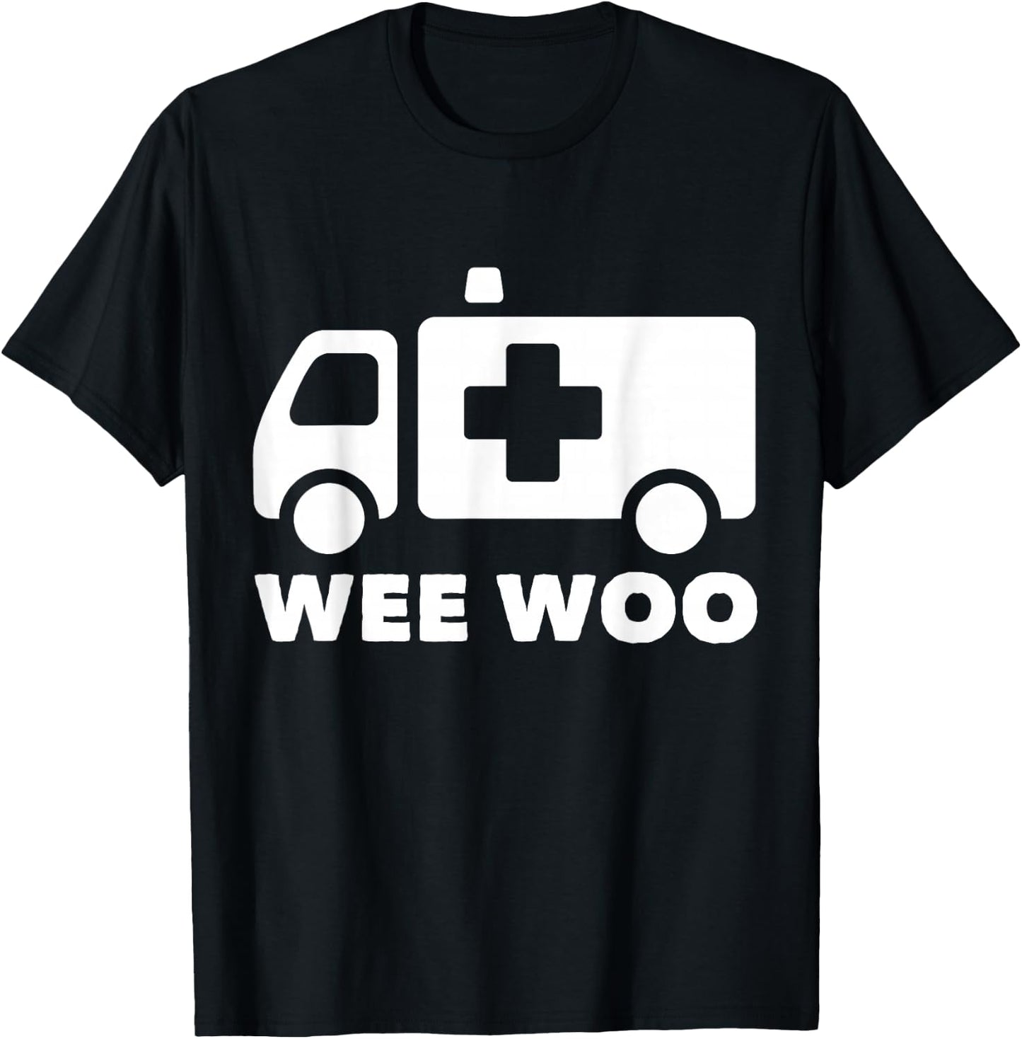 Wee Woo Paramedic First Aid Ambulance T-Shirt - T-Shirt | Black