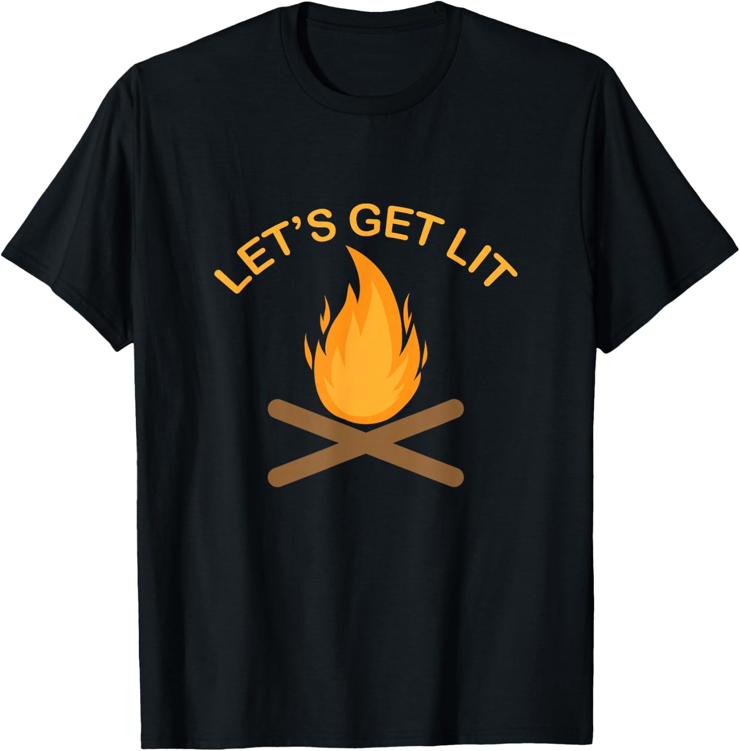Camping campfire "Let's Get Lit" T-Shirt - T-Shirt | Black