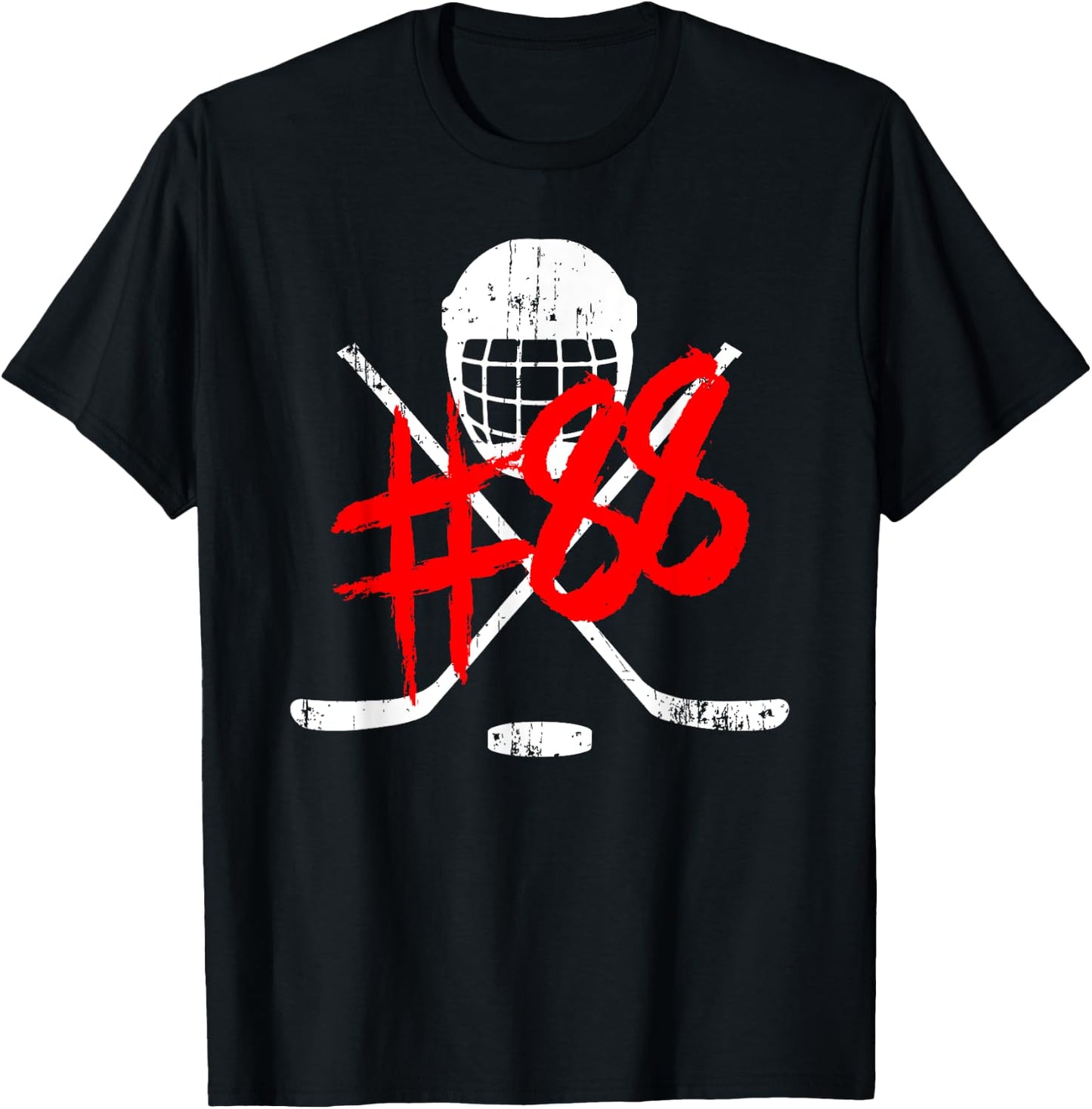 Vintage Hockey 88 Jersey Number T-Shirt - T-Shirt | Black
