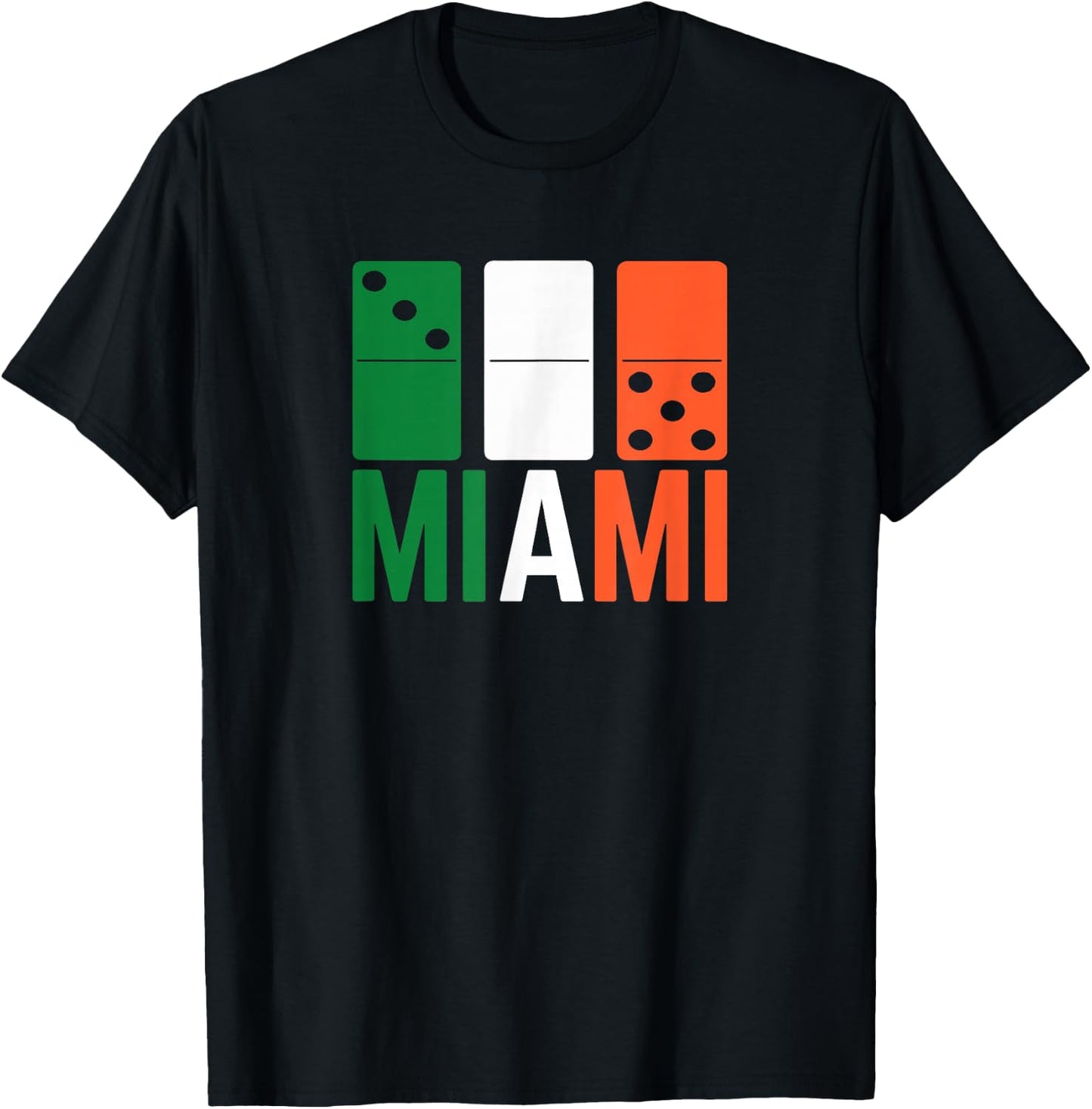 Three Zero Five 305 Miami Domino T-Shirt - T-Shirt | Black