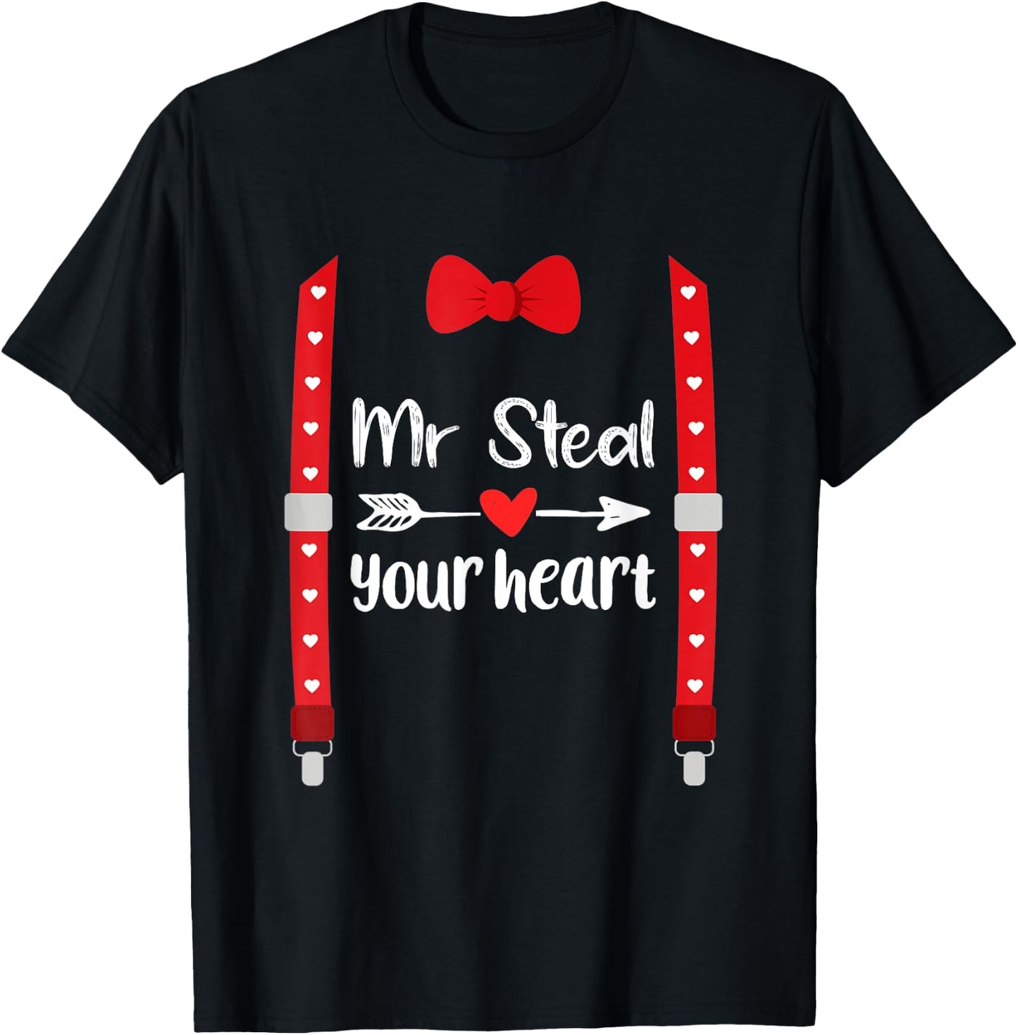 Funny Valentines Day Mr. Steal Your Heart Toddler Kids Boys T-Shirt - T-Shirt | Black