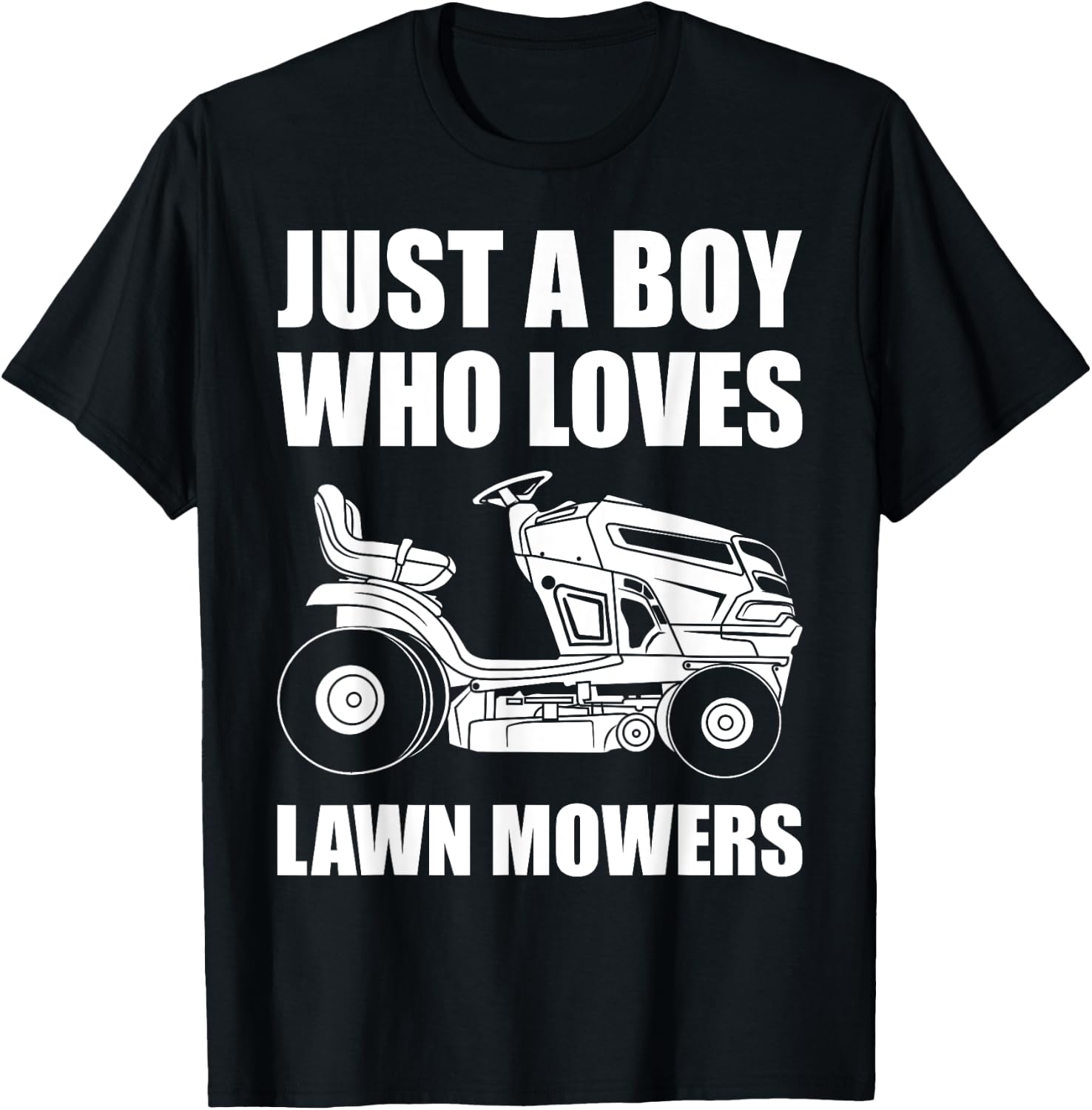 Cool Lawn Mower Design For Boys Kids Men Lawn Mowing Lovers T-Shirt - T-Shirt | Black