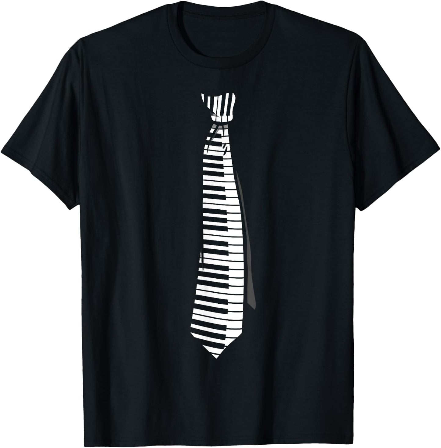 Piano Pianist Funny Keyboard Tie T-Shirt - T-Shirt | Black