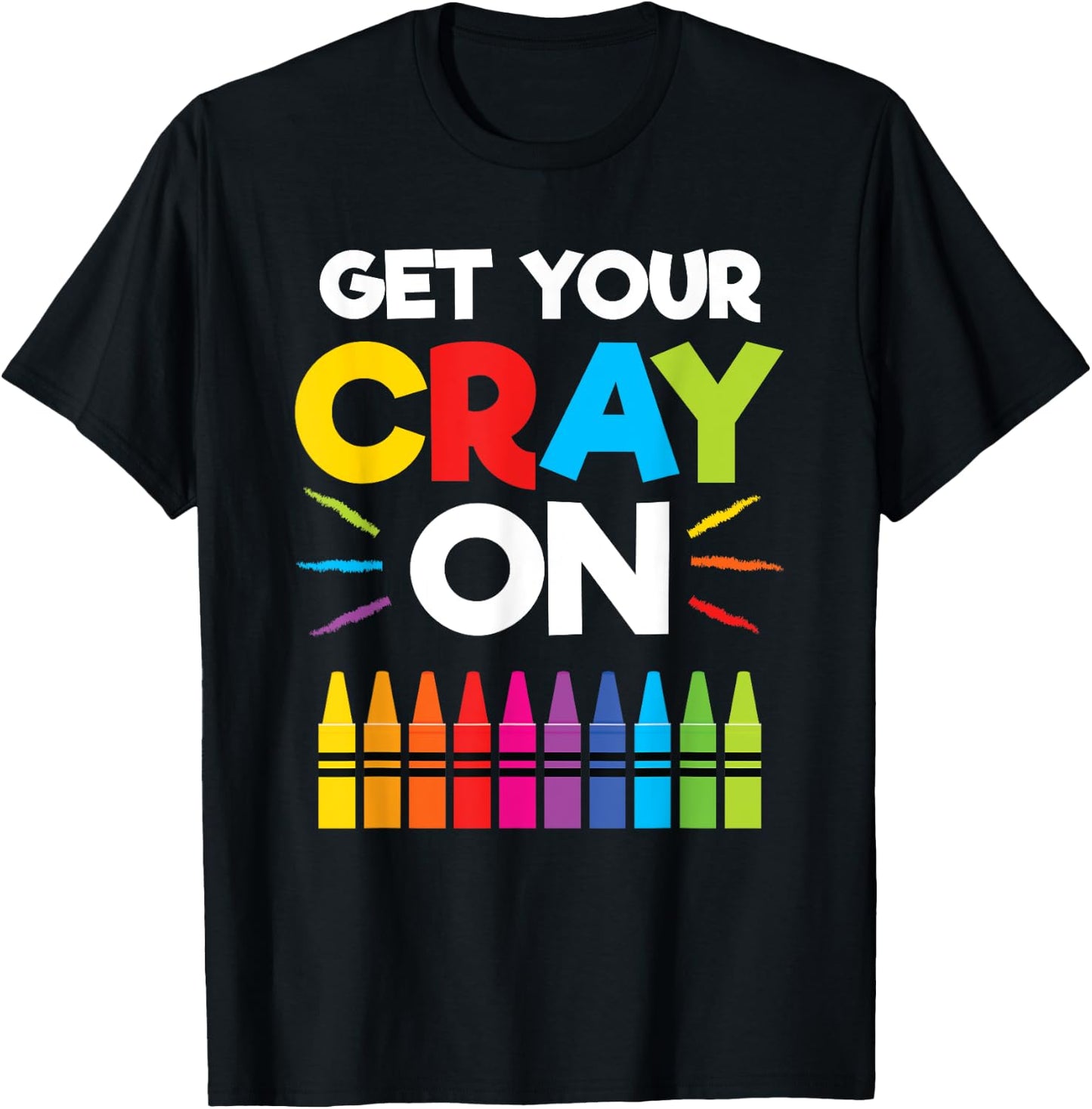 Get Your Crayon Shirt Boys Girls Kids 100th Day of School T-Shirt - T-Shirt | Black