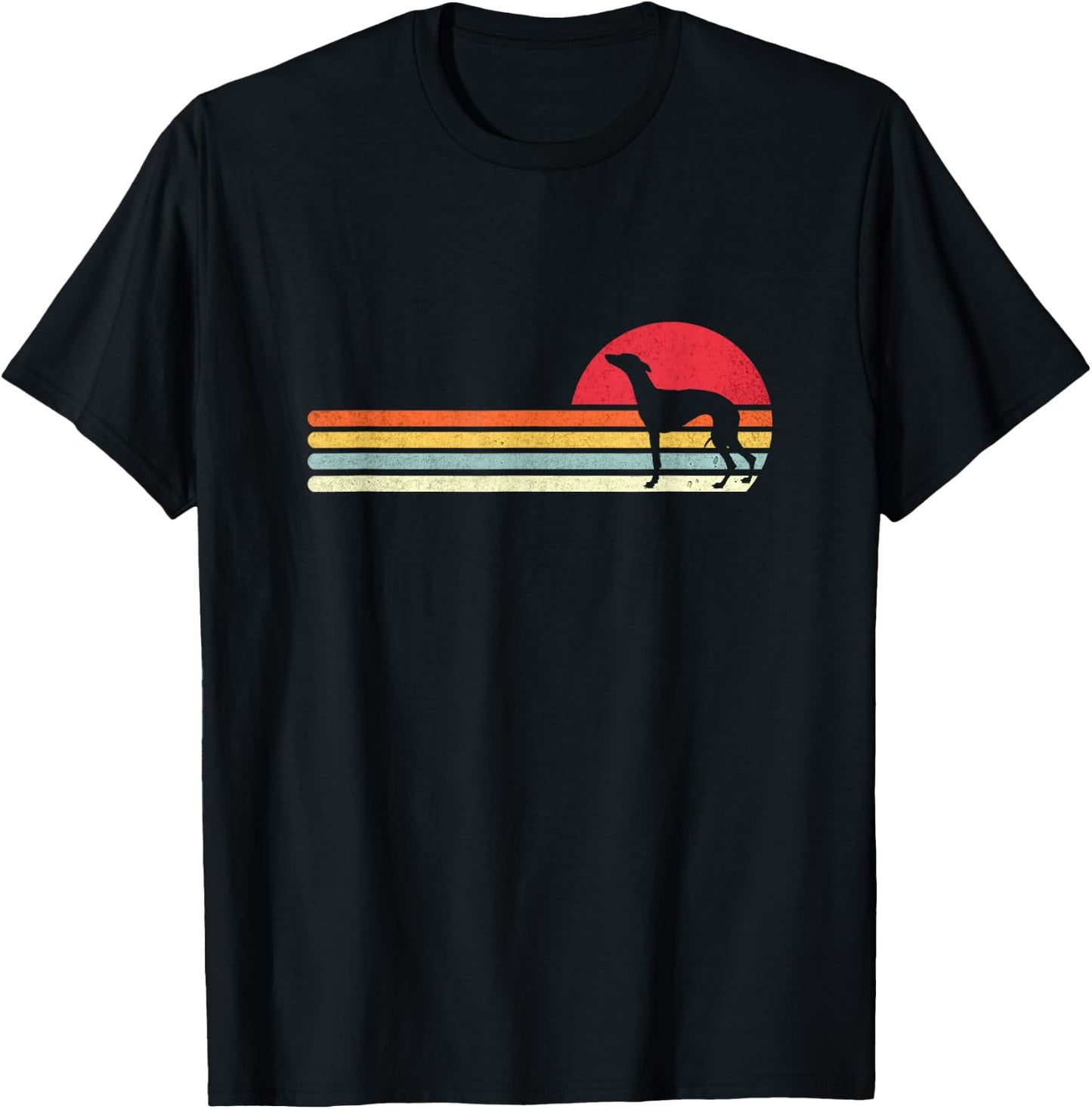 Whippet Dog . Vintage Retro Whippet T-Shirt - T-Shirt | Black