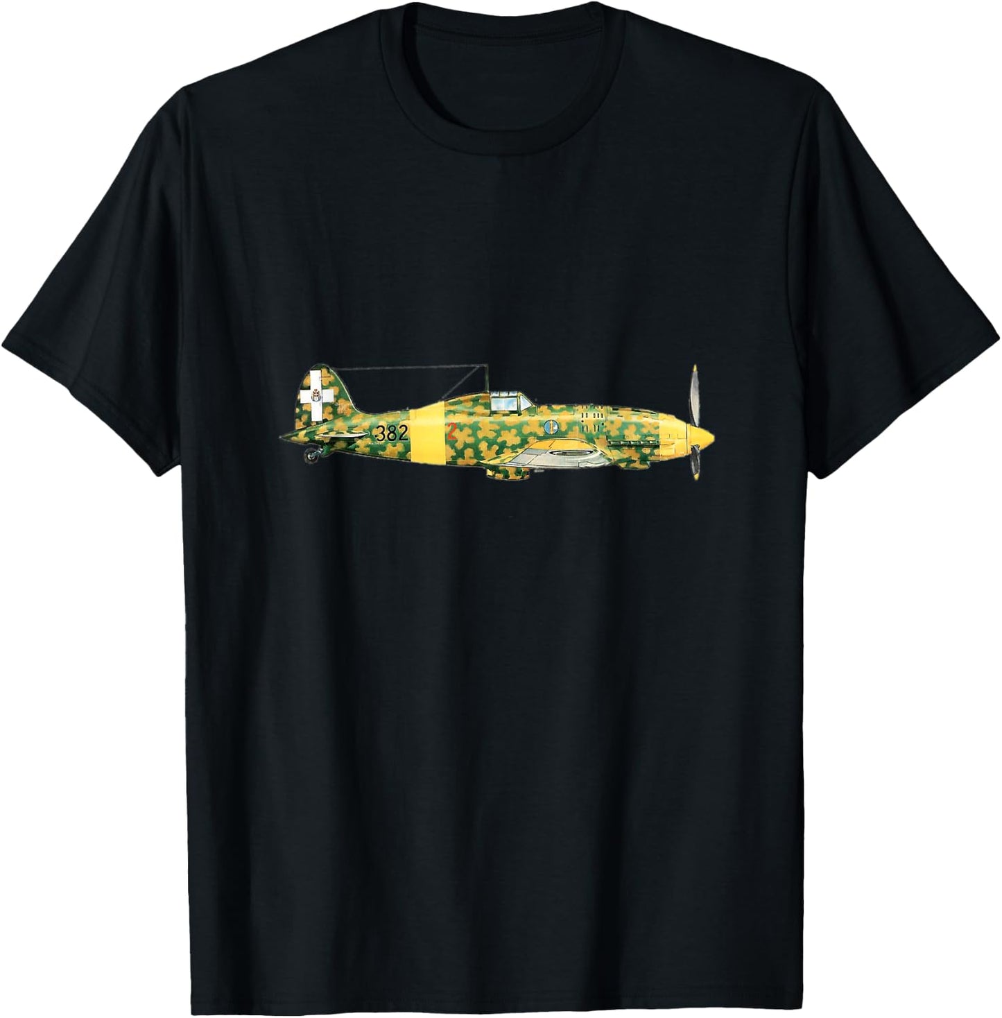 Macchi Mc 202 Folgore Italian Warbird WW2 T-Shirt - T-Shirt | Black