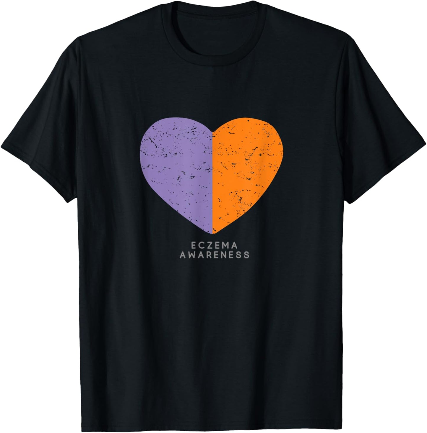 Eczema Awareness Shirt Heart T-Shirt - T-Shirt | Black