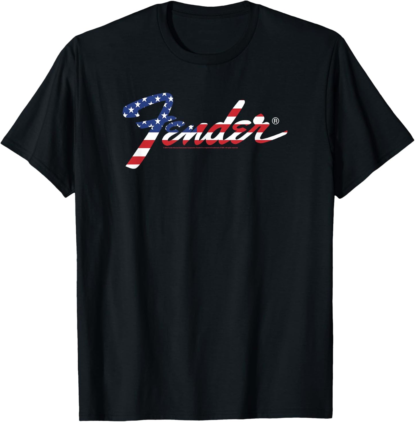 Fender American Flag Fill Logo T-Shirt - T-Shirt | Black
