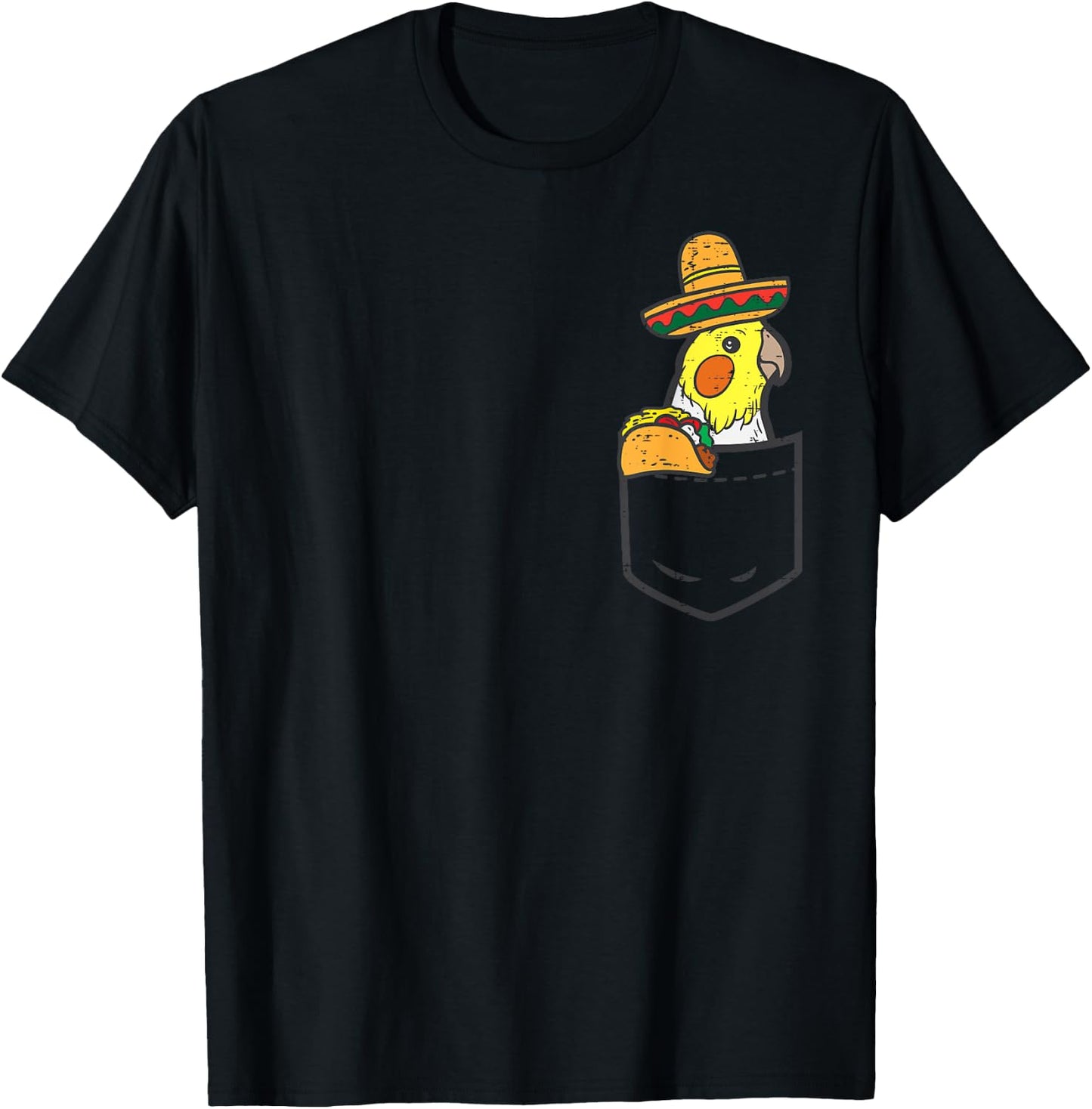 Mexican Cockatiel Bird Pocket Fiesta Cinco De Mayo Kids T-Shirt - T-Shirt | Black