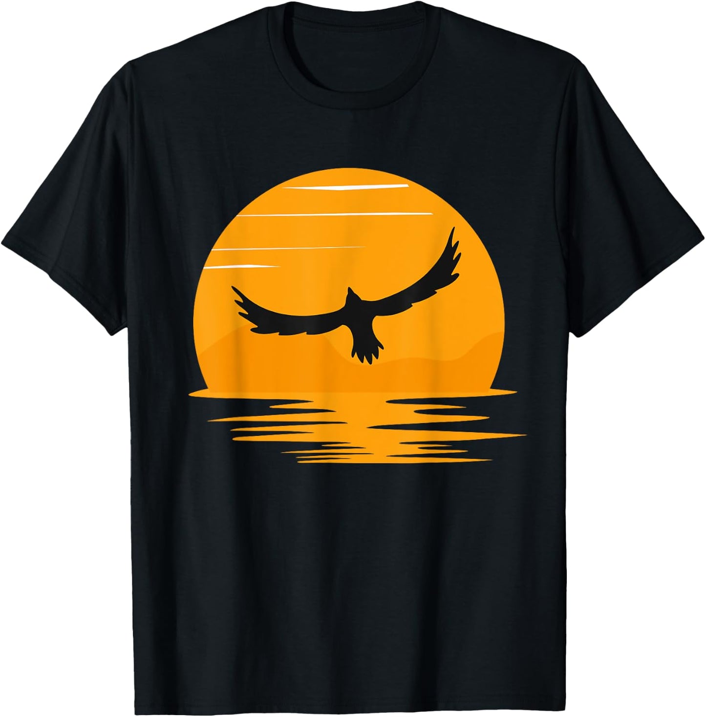 Flying Soaring Bald Eagle Bird Lover Gift Women Kids T-Shirt - T-Shirt | Black