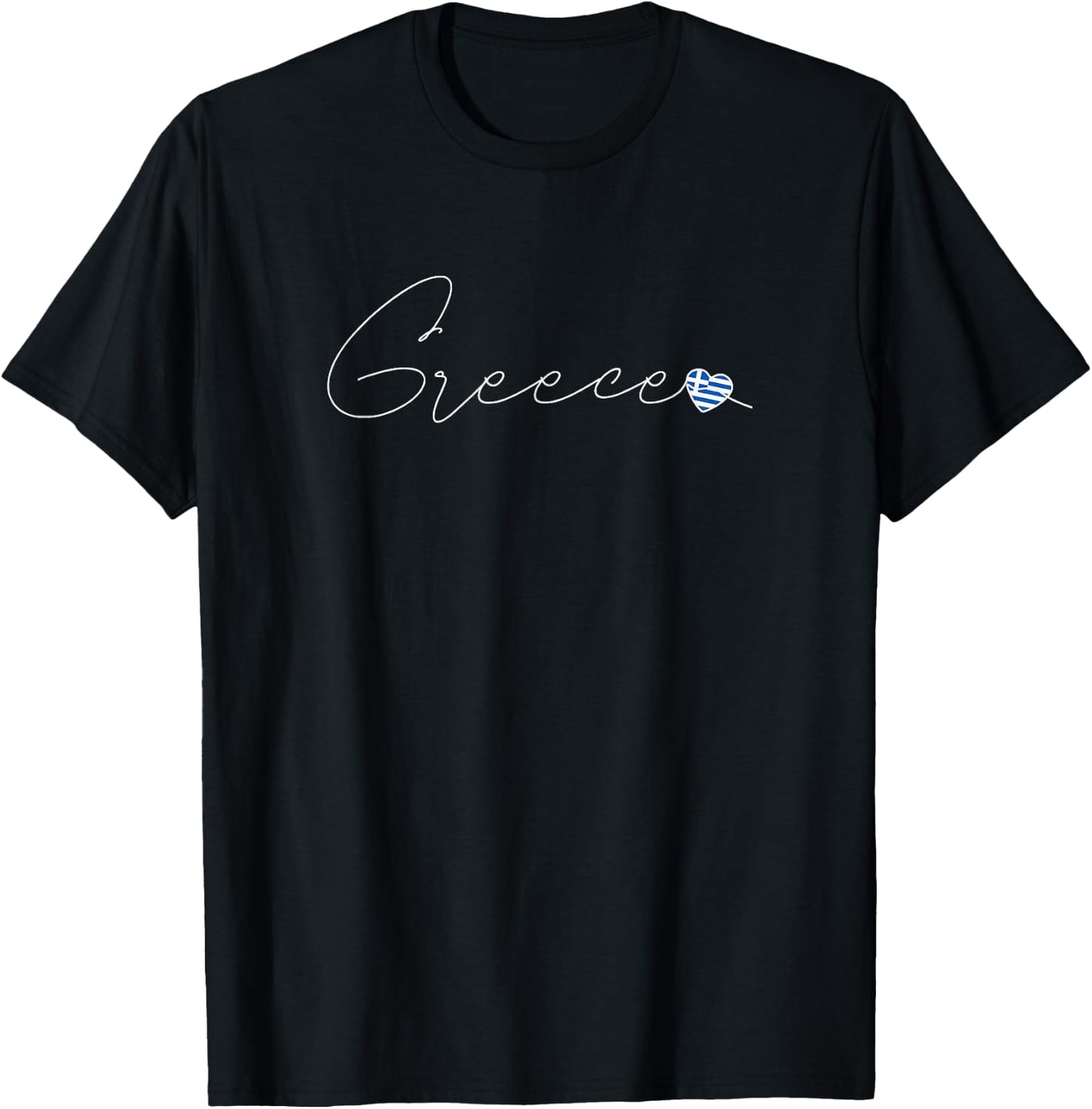 Elláda Simple Love Greek Flag Heart on Greece T-Shirt - T-Shirt | Black