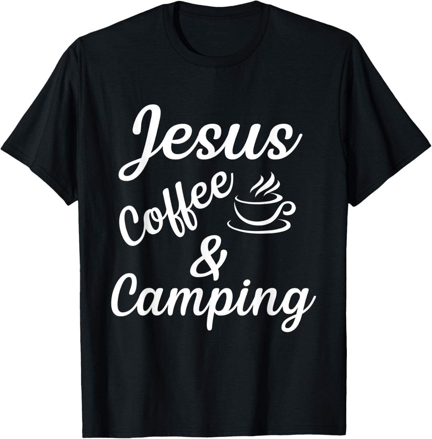 Jesus coffe camping T-Shirt - T-Shirt | Black