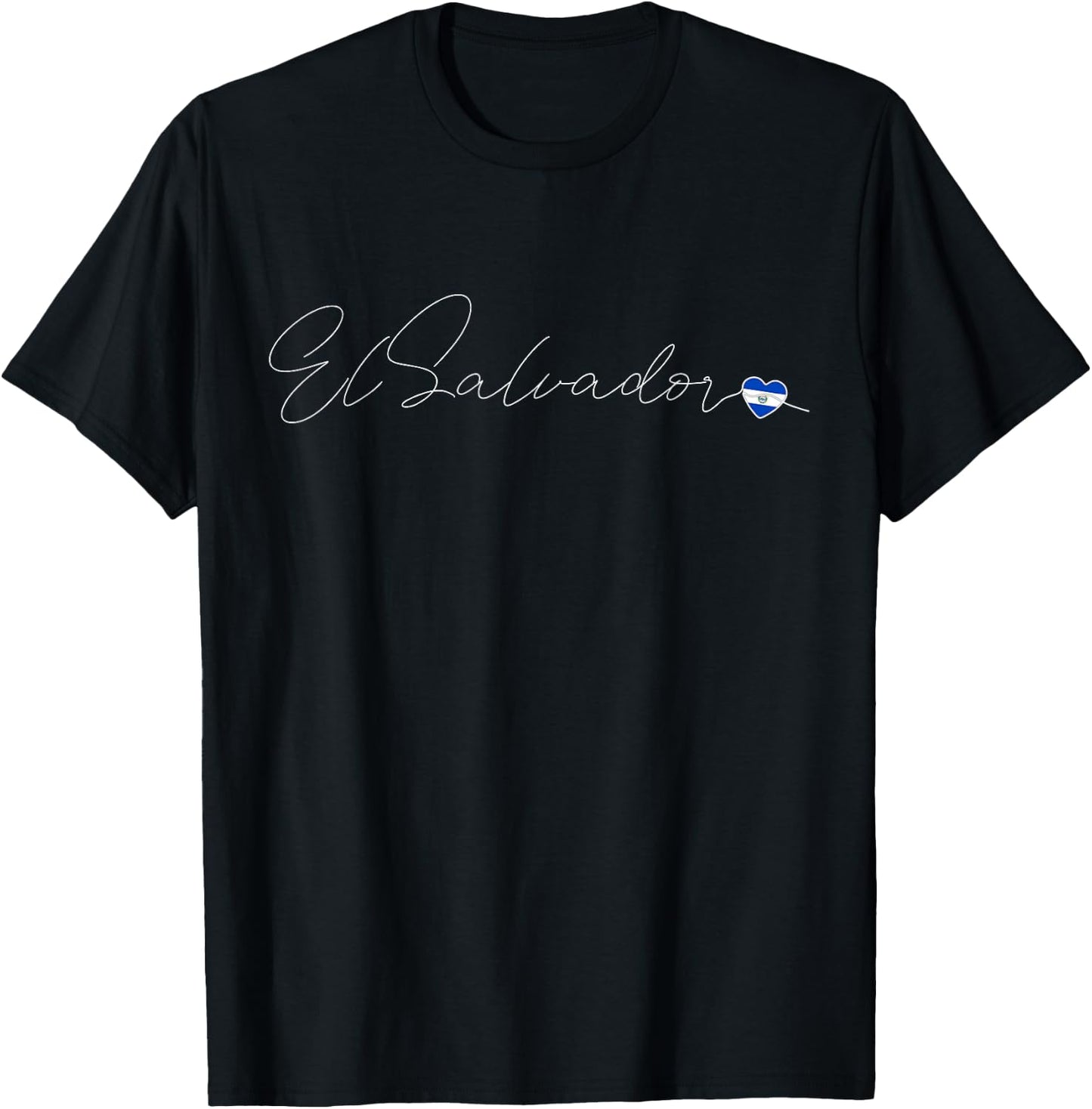Simple Love El Salvadorian Flag Heart on El Salvador T-Shirt - T-Shirt | Black