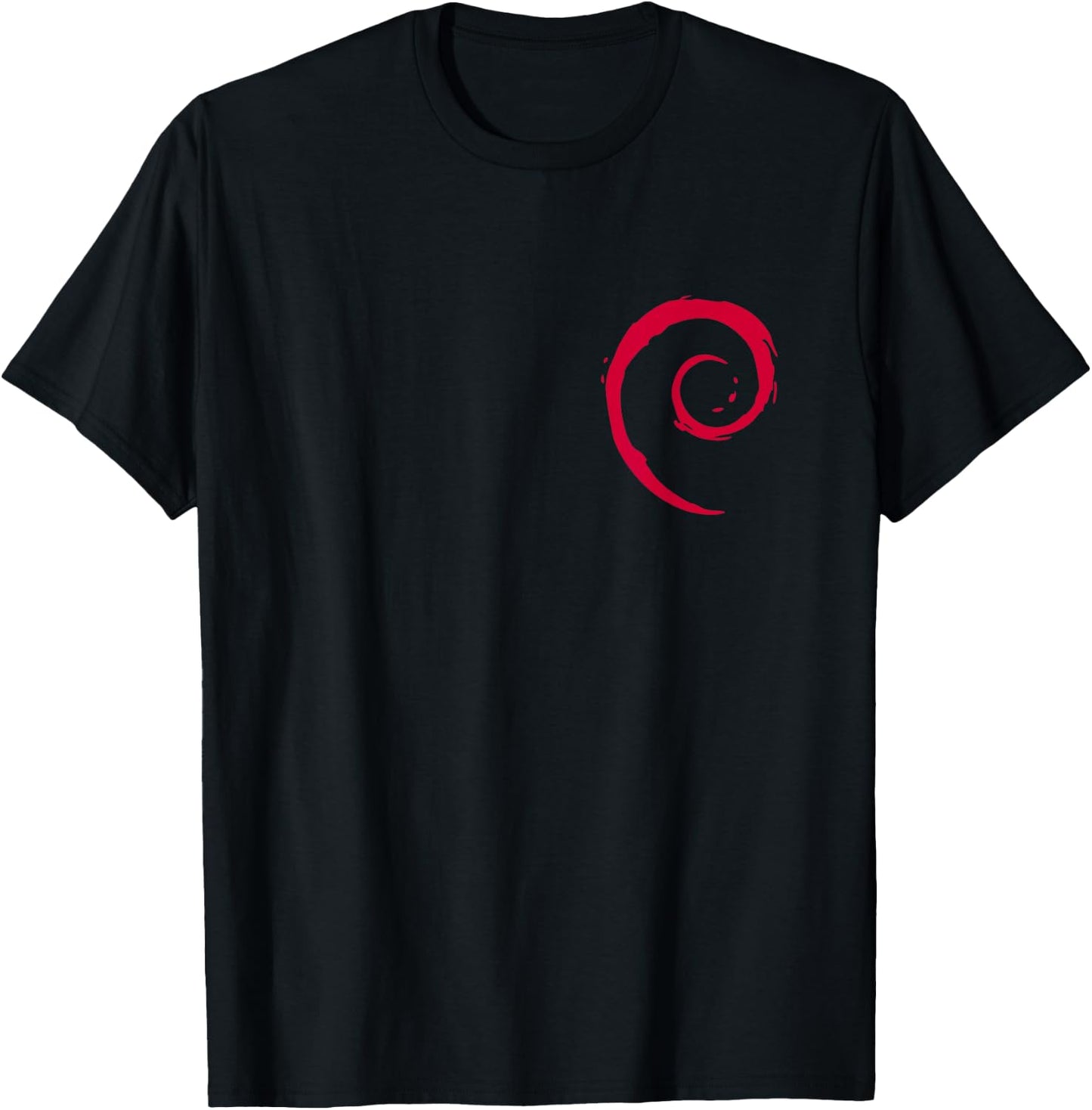 Linux Debian lovers Spiral Logo Open Source Os T-Shirt - T-Shirt | Black