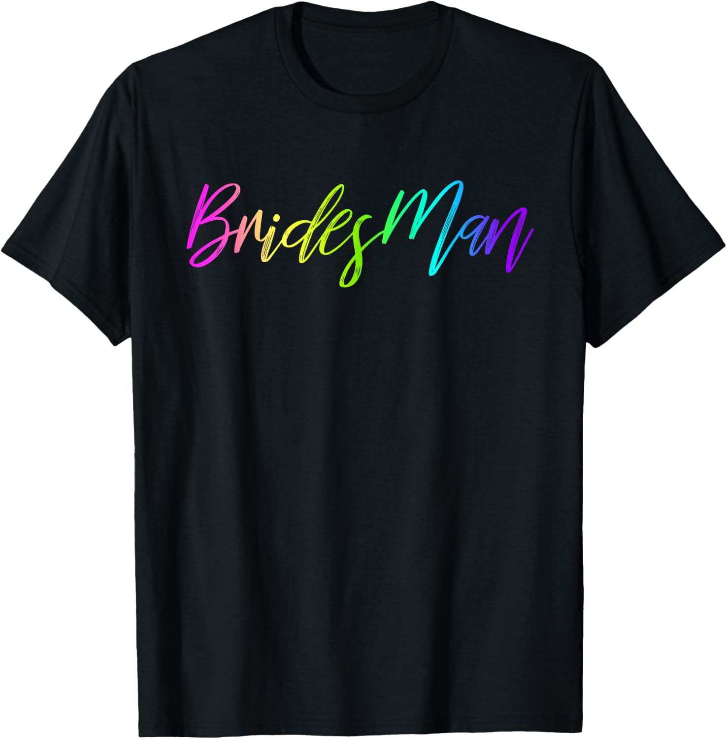 Bridesman Proposal Gift Store Men's LGBT Wedding Bachelorette Party Funny , Black, Small, Short Sleeve, , Classic Fit, Cotton Blend T-Shirt - T-Shirt | Black