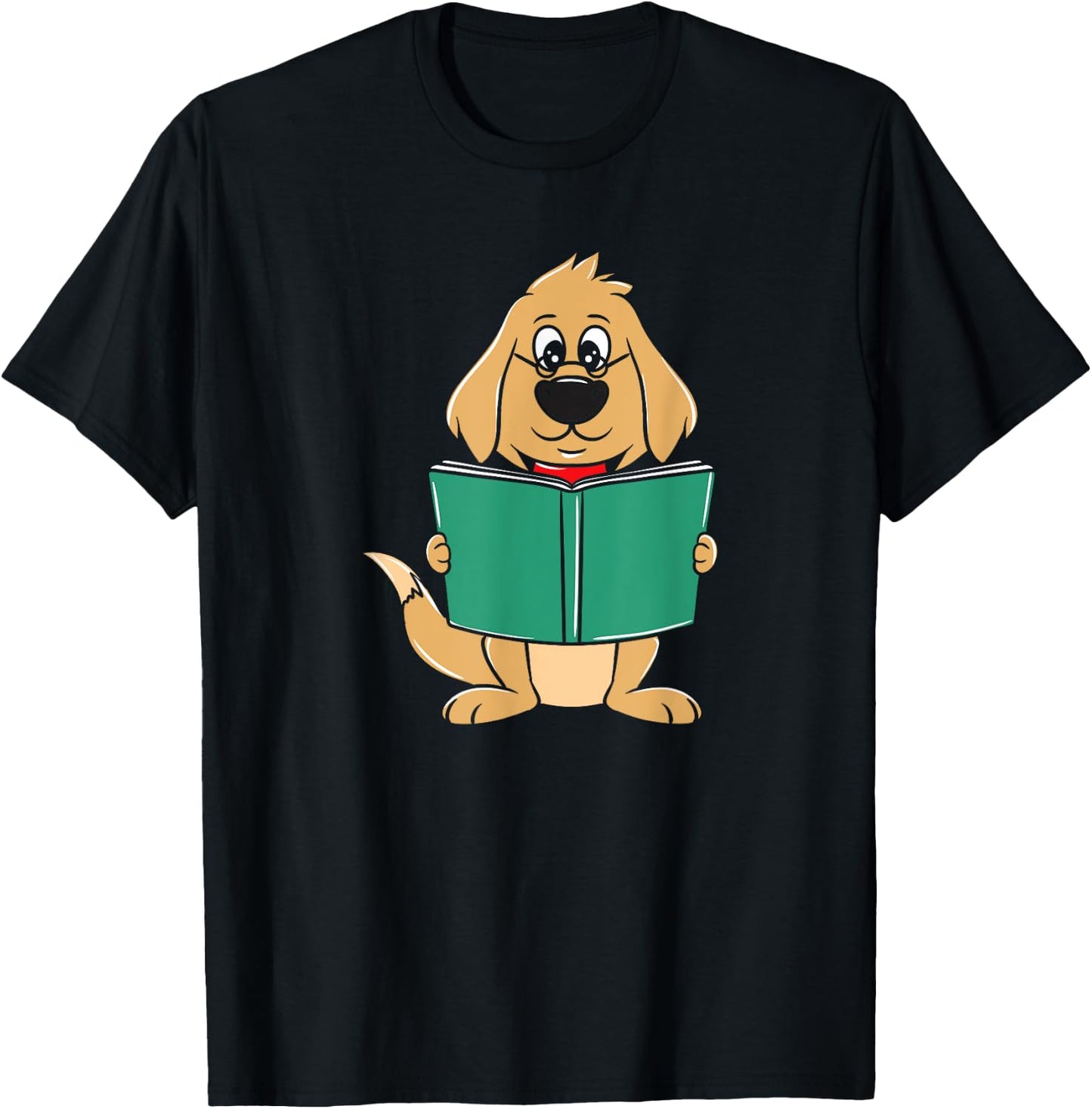 Cute Dog Reading A Human Training Book - Funny Dog T-Shirt - T-Shirt | Black