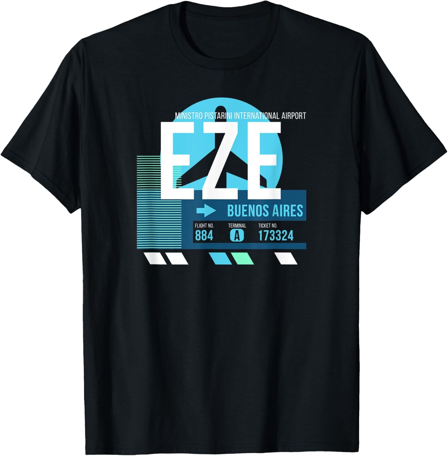 Vintage Buenos Aires Argentina Airport Code Retro Travel Day T-Shirt - T-Shirt | Black
