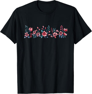 Vintage Inspired Botanical Flower Gardener Naturalist Flower T-Shirt - T-Shirt | Black