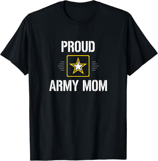 Proud Army Mom T-Shirt - T-Shirt | Black